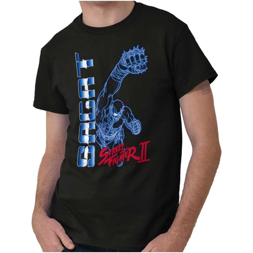 image:imageStreet Fighter II Neon Video Game Character Graphic T Shirt Men or WomenBlack  Sagat