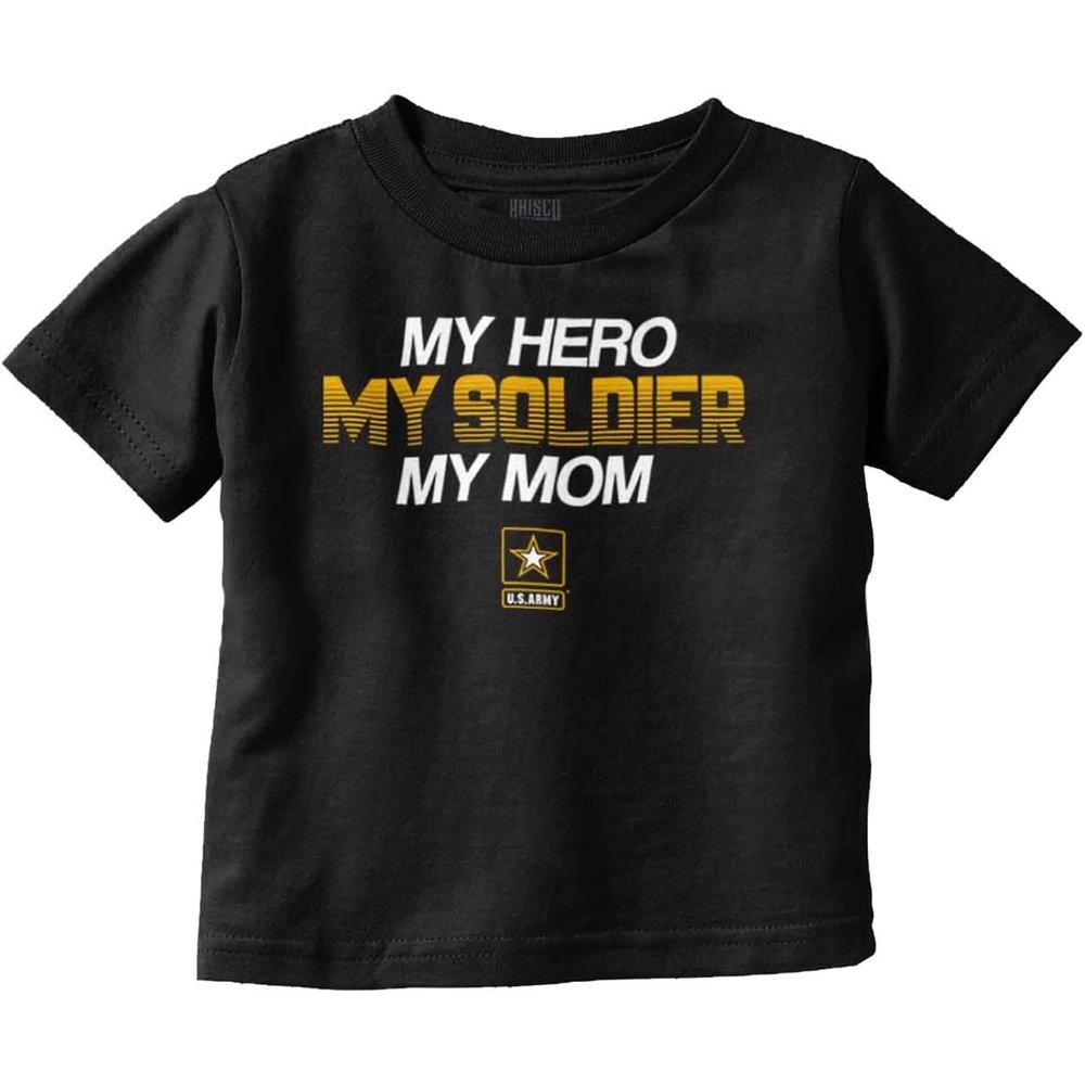 image:imageUS Army My Mom My Hero Soldier Toddler Boy Girl T ShirtBlack