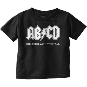ABCD Lightning Bolt Lil Rocker Music Toddler Boy Girl T Shirt(Black)