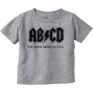 ABCD Lightning Bolt Lil Rocker Music Toddler Boy Girl T Shirt(Heather)