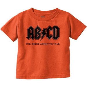 ABCD Lightning Bolt Lil Rocker Music Toddler Boy Girl T Shirt(Orange)