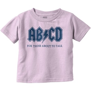 ABCD Lightning Bolt Lil Rocker Music Toddler Boy Girl T Shirt(Pink)
