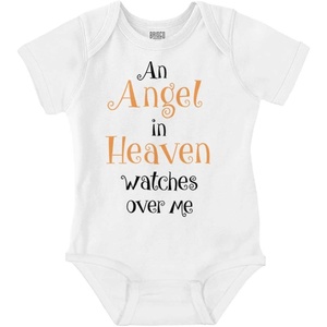 Brisco Brands An Angel In Heaven Watches Over Me Baby Romper Boys or Girls(White)