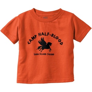 Brisco Brands Camp Half Blood Greek Mythology Toddler Baby Graphic T Shirt(Orange)