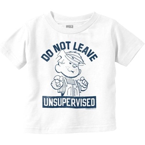 Brisco Brands Dennis The Menace is Unsupervised Youth T Shirt Tee Boys(White)