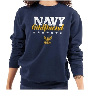 Brisco Brands Navy Girlfriend US Women Crewneck Sweatshirt(Navy)