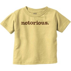 Brisco Brands Notorious Cool 1990s Throwback Toddler Boy Girl T Shirt(Butter)