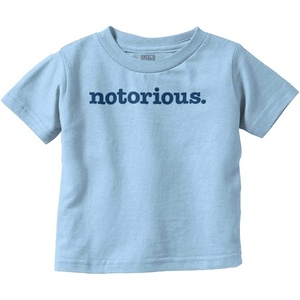 Brisco Brands Notorious Cool 1990s Throwback Toddler Boy Girl T Shirt(Light Blue)
