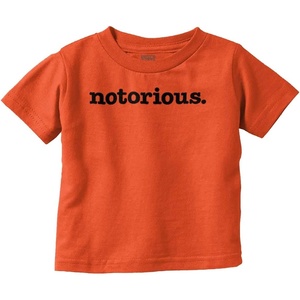 Brisco Brands Notorious Cool 1990s Throwback Toddler Boy Girl T Shirt(Orange)