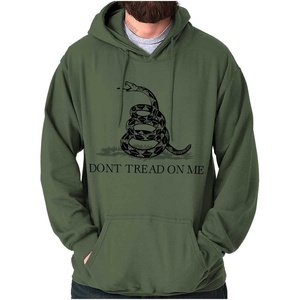 Brisco Brands Patriotic Gadsden Flag Snake Hoodie Sweatshirt Women Men(Military Green)