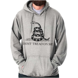 Brisco Brands Patriotic Gadsden Flag Snake Hoodie Sweatshirt Women Men(Sport Grey)