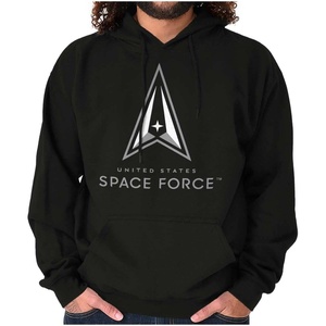 Brisco Brands US Space Force Classic Military Logo Hoodie Sweatshirt Women Men(Black)