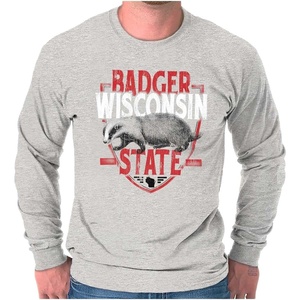 Brisco Brands Wisconsin Wispy Pride Cool Athletic Long Sleeve Tshirt Men Women(Sport Grey)