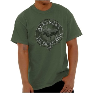 Classic Teaze American States Military Green Rugged Outdoor Moose Graphic T Shirt for Men or Women(Arkansas)