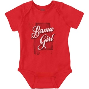 Cute All American Girl Home State Pride Baby Bodysuit Jumper Girls(Red)