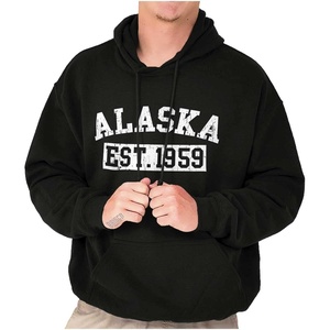Distressed American States Athletic EST Hoodie Sweatshirt Women and Men(Black)