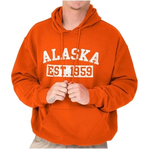 Distressed American States Athletic EST Hoodie Sweatshirt Women and Men(Orange)