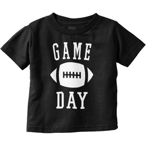 Football Sunday Game Day Athletic Toddler Baby Graphic T Shirt(Black)