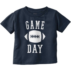 Football Sunday Game Day Athletic Toddler Baby Graphic T Shirt(Navy)