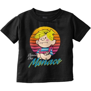 Funny Retro Comic Dennis The Menace Toddler Boy Girl T Shirt(Black)