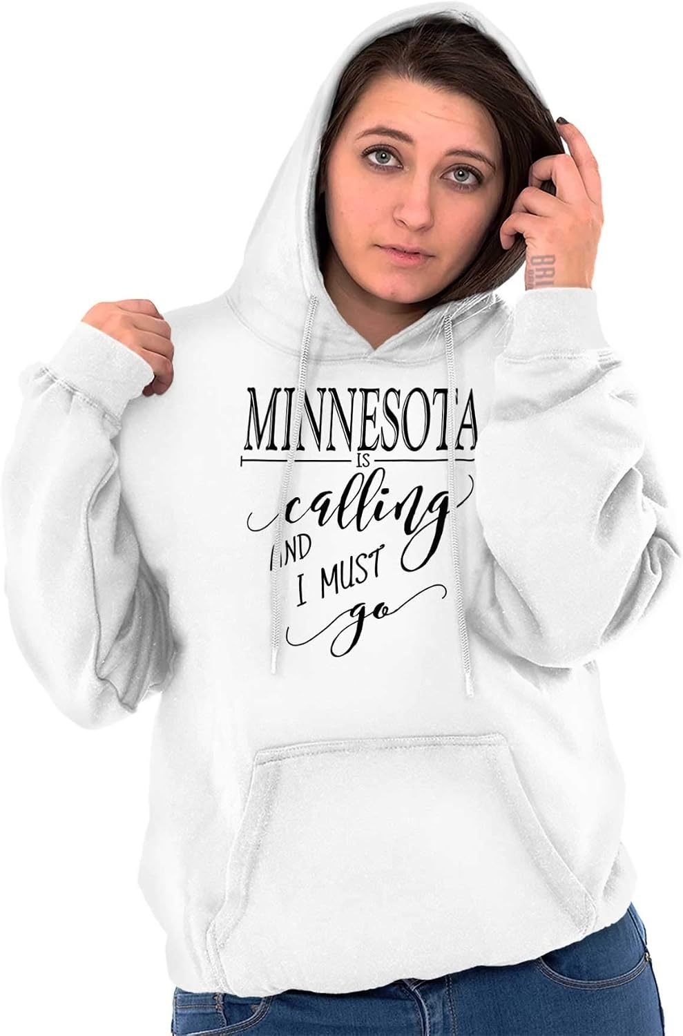image:imageBrisco Brands USA State is Calling and I Must Go Hoodie Sweatshirt WomenWhite