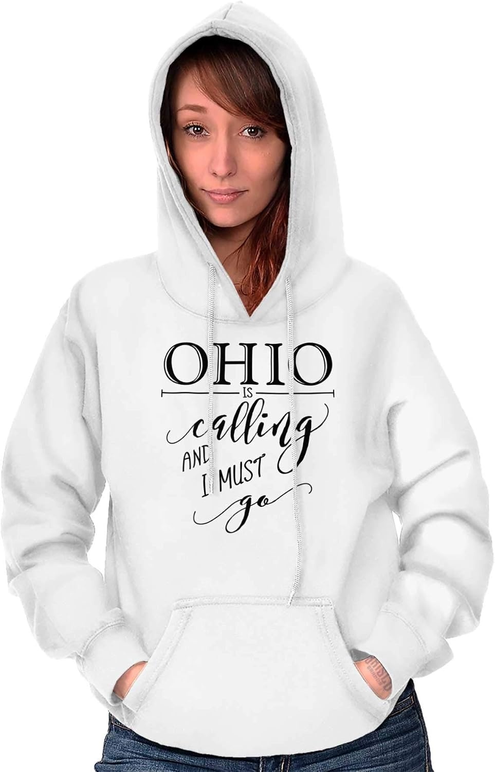 image:imageBrisco Brands USA State is Calling and I Must Go Hoodie Sweatshirt WomenWhite