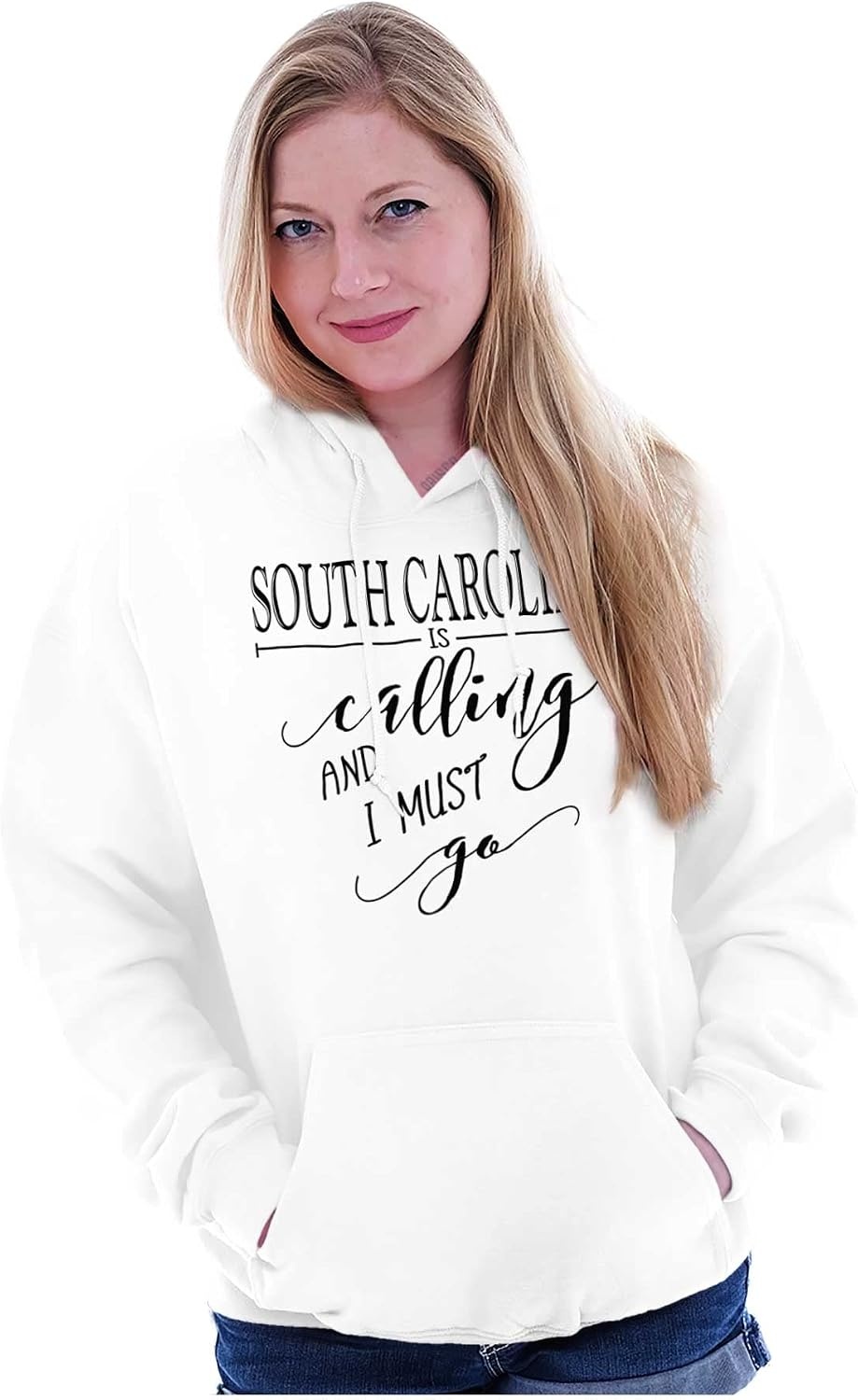 image:imageBrisco Brands USA State is Calling and I Must Go Hoodie Sweatshirt WomenWhite