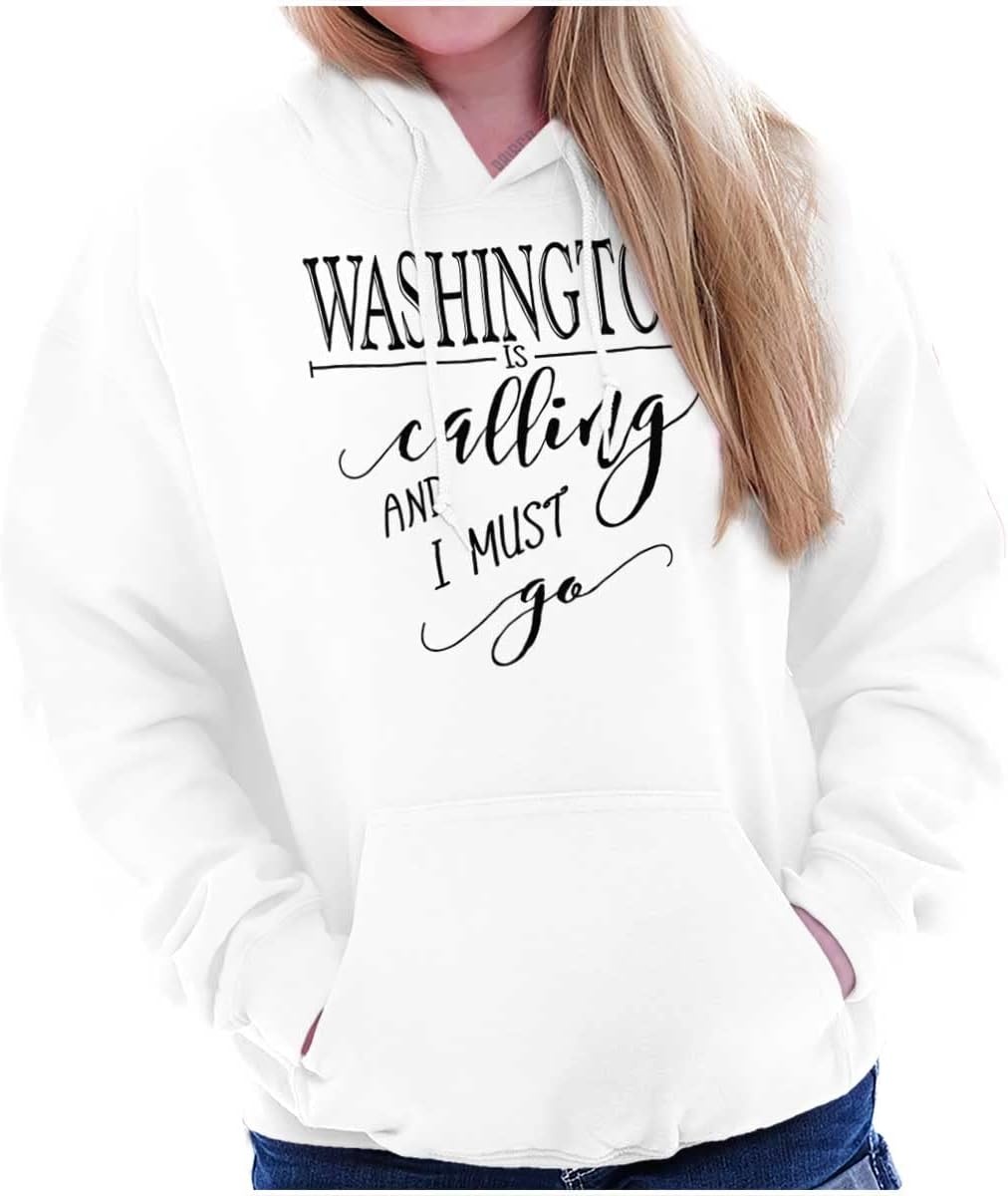 image:imageBrisco Brands USA State is Calling and I Must Go Hoodie Sweatshirt WomenWhite