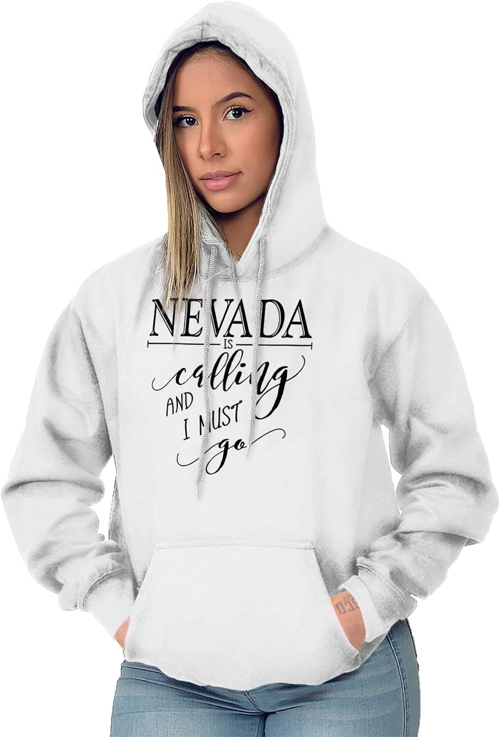 image:imageBrisco Brands USA State is Calling and I Must Go Hoodie Sweatshirt WomenWhite