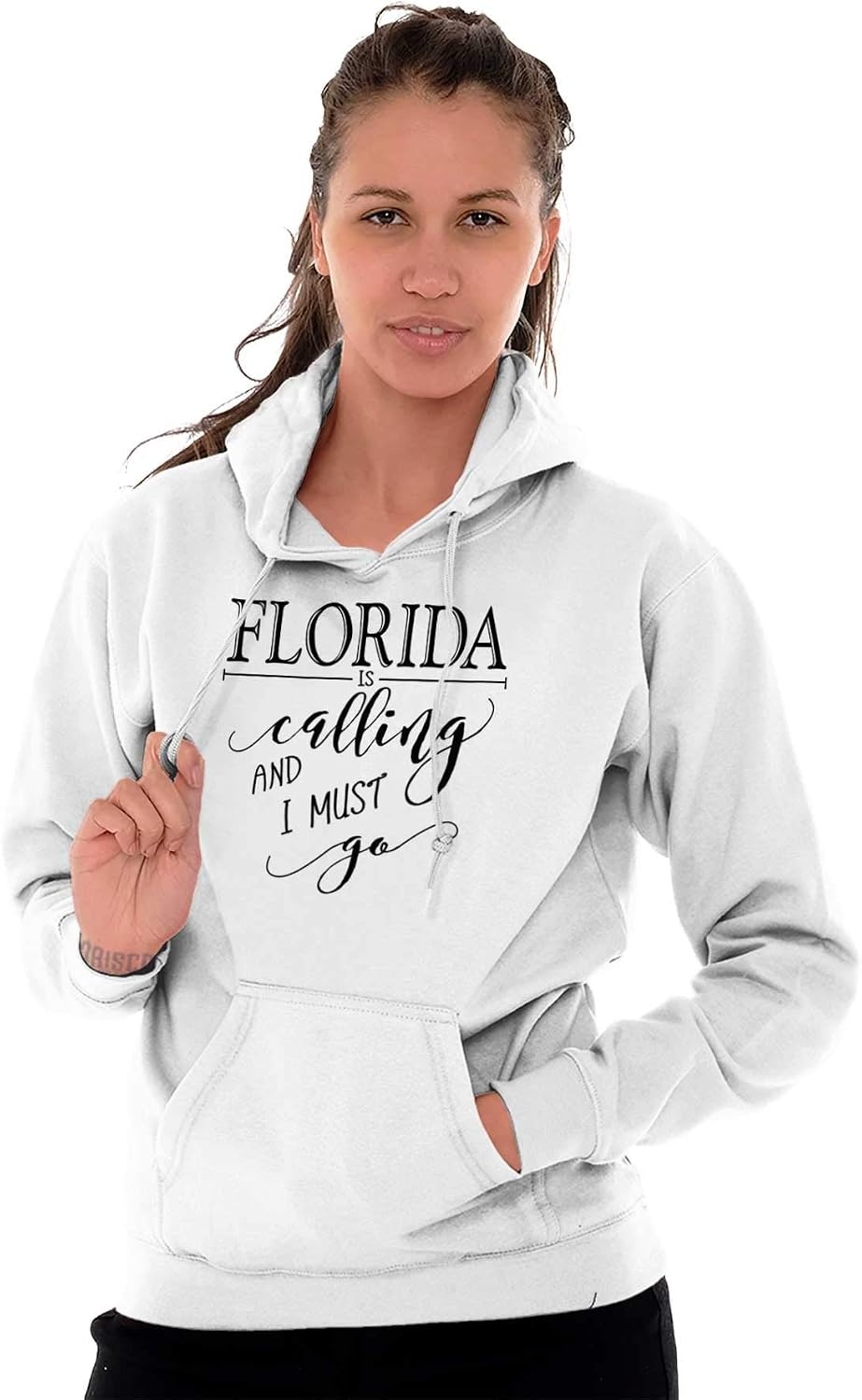 image:imageBrisco Brands USA State is Calling and I Must Go Hoodie Sweatshirt WomenWhite