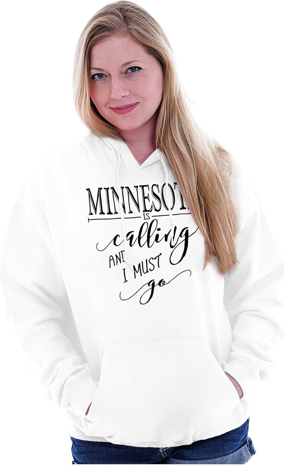 image:imageBrisco Brands USA State is Calling and I Must Go Hoodie Sweatshirt WomenWhite