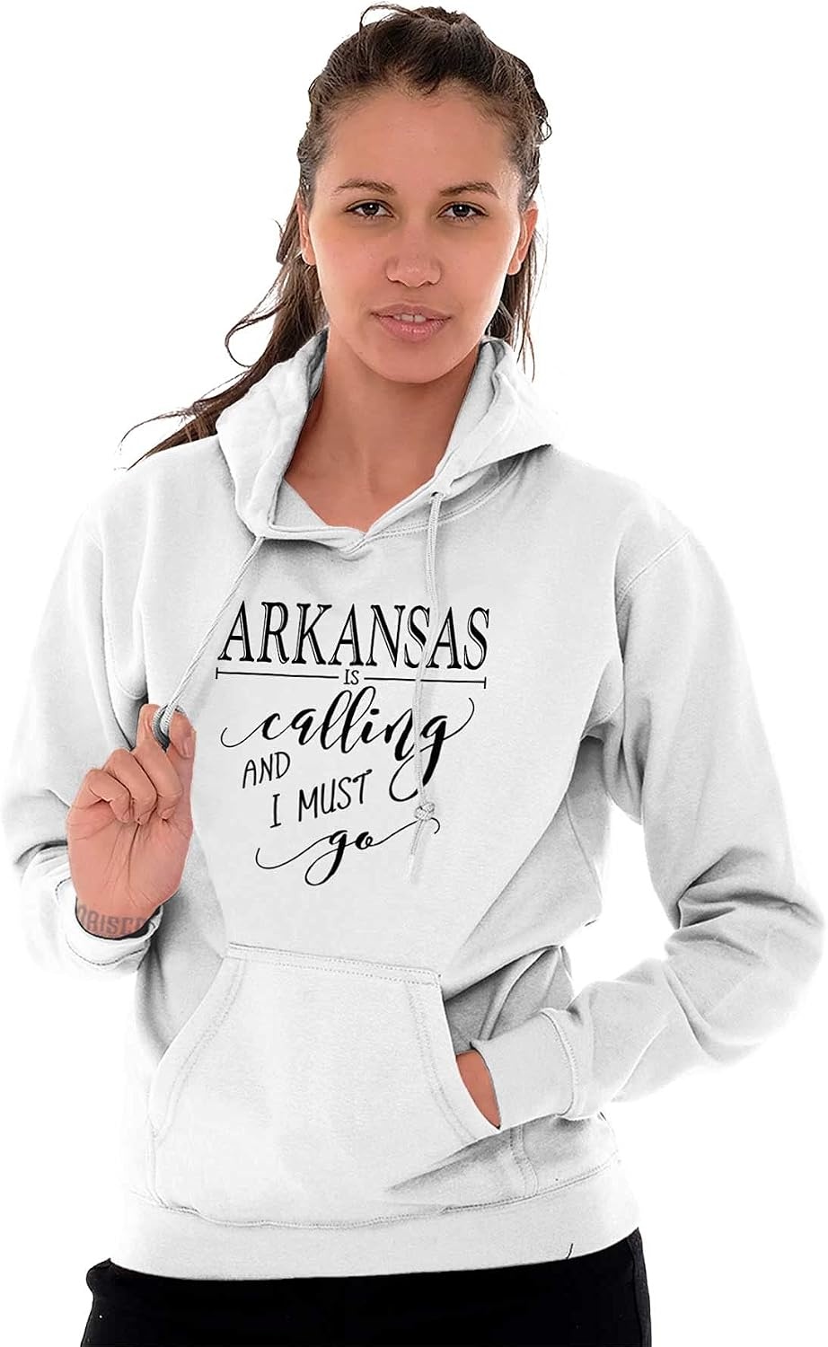 image:imageBrisco Brands USA State is Calling and I Must Go Hoodie Sweatshirt WomenWhite