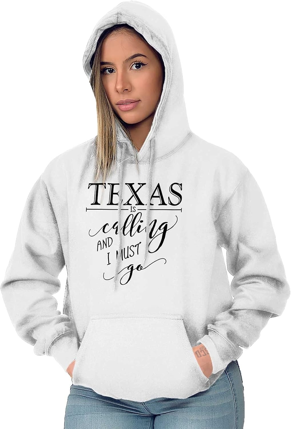 image:imageBrisco Brands USA State is Calling and I Must Go Hoodie Sweatshirt WomenWhite