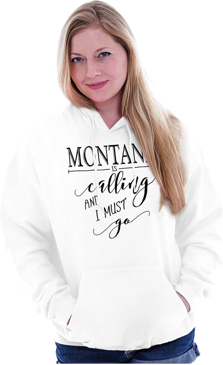image:imageBrisco Brands USA State is Calling and I Must Go Hoodie Sweatshirt WomenWhite