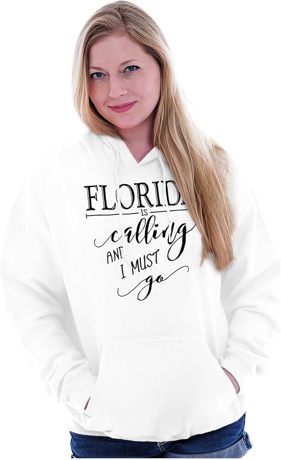 image:imageBrisco Brands USA State is Calling and I Must Go Hoodie Sweatshirt WomenWhite