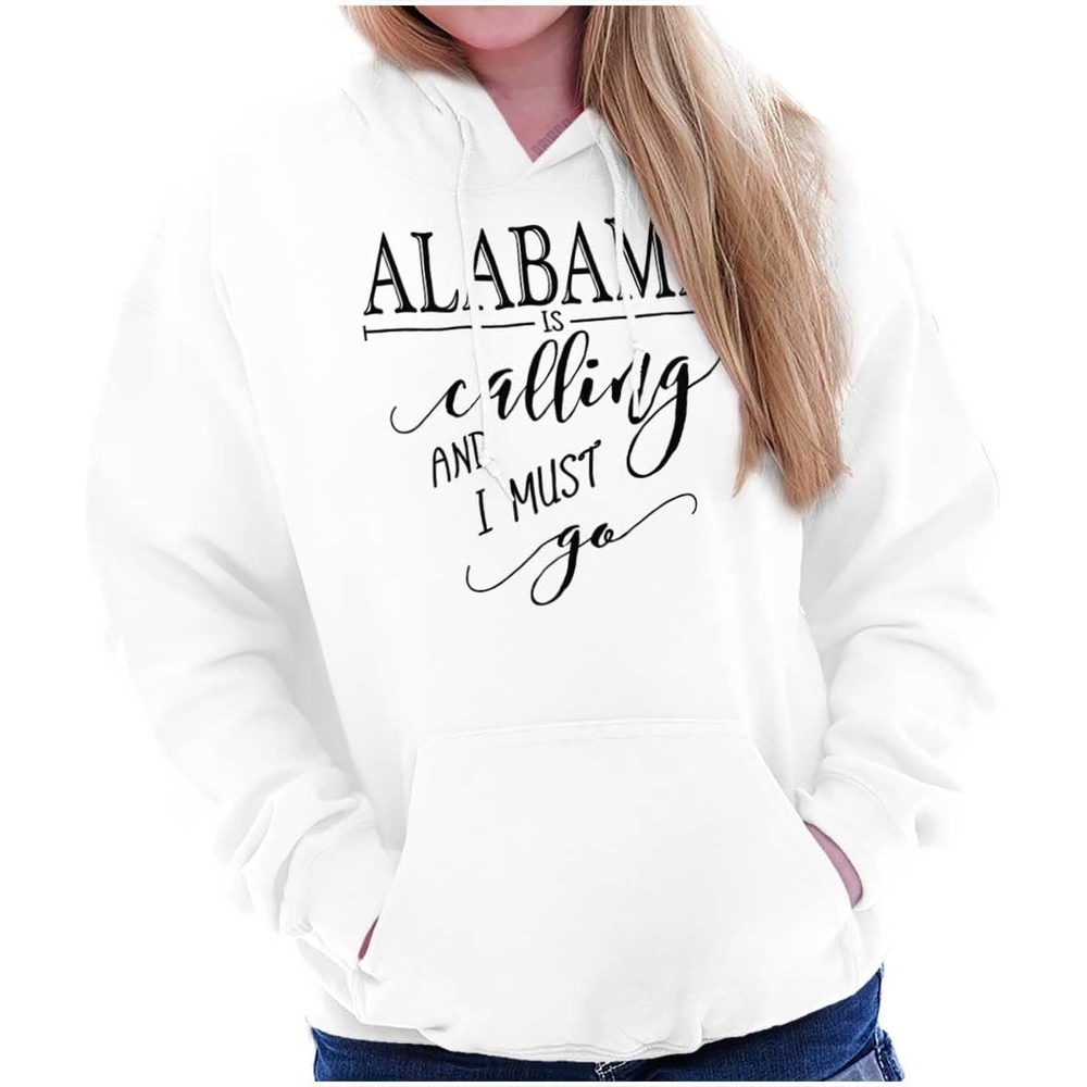image:imageBrisco Brands USA State is Calling and I Must Go Hoodie Sweatshirt WomenWhite