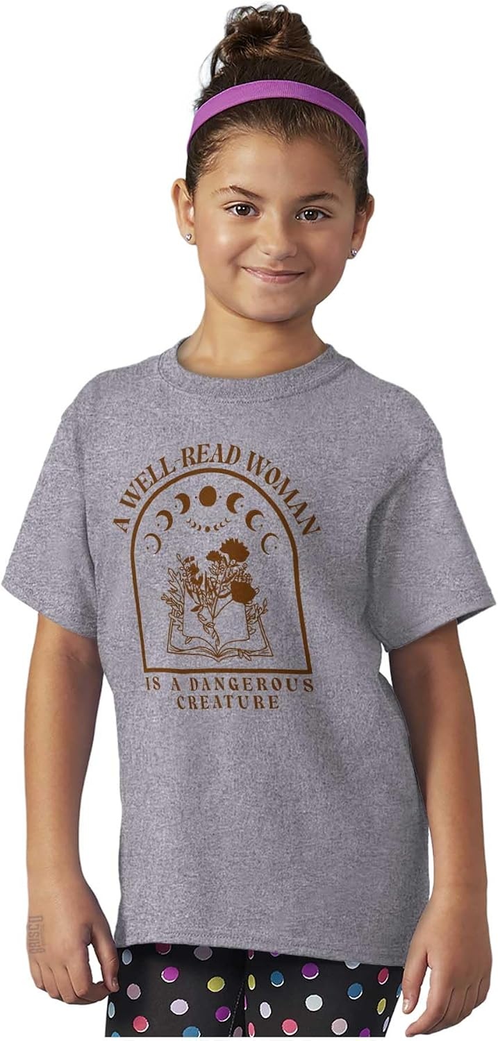 image:imageA Well Read Woman is Dangerous Girls Kids T Shirt Tees
