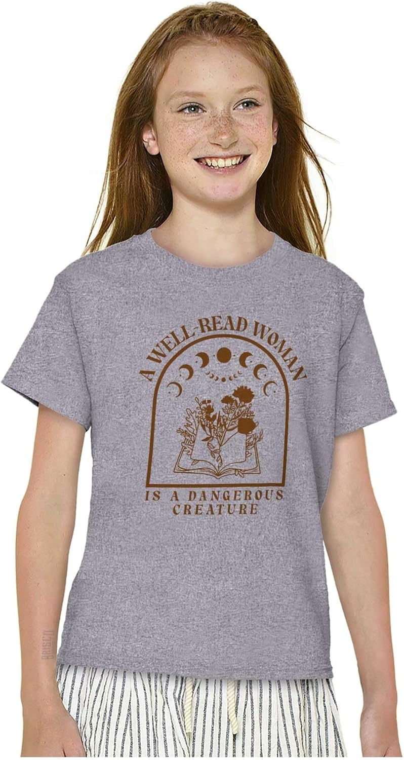 image:imageA Well Read Woman is Dangerous Girls Kids T Shirt Tees
