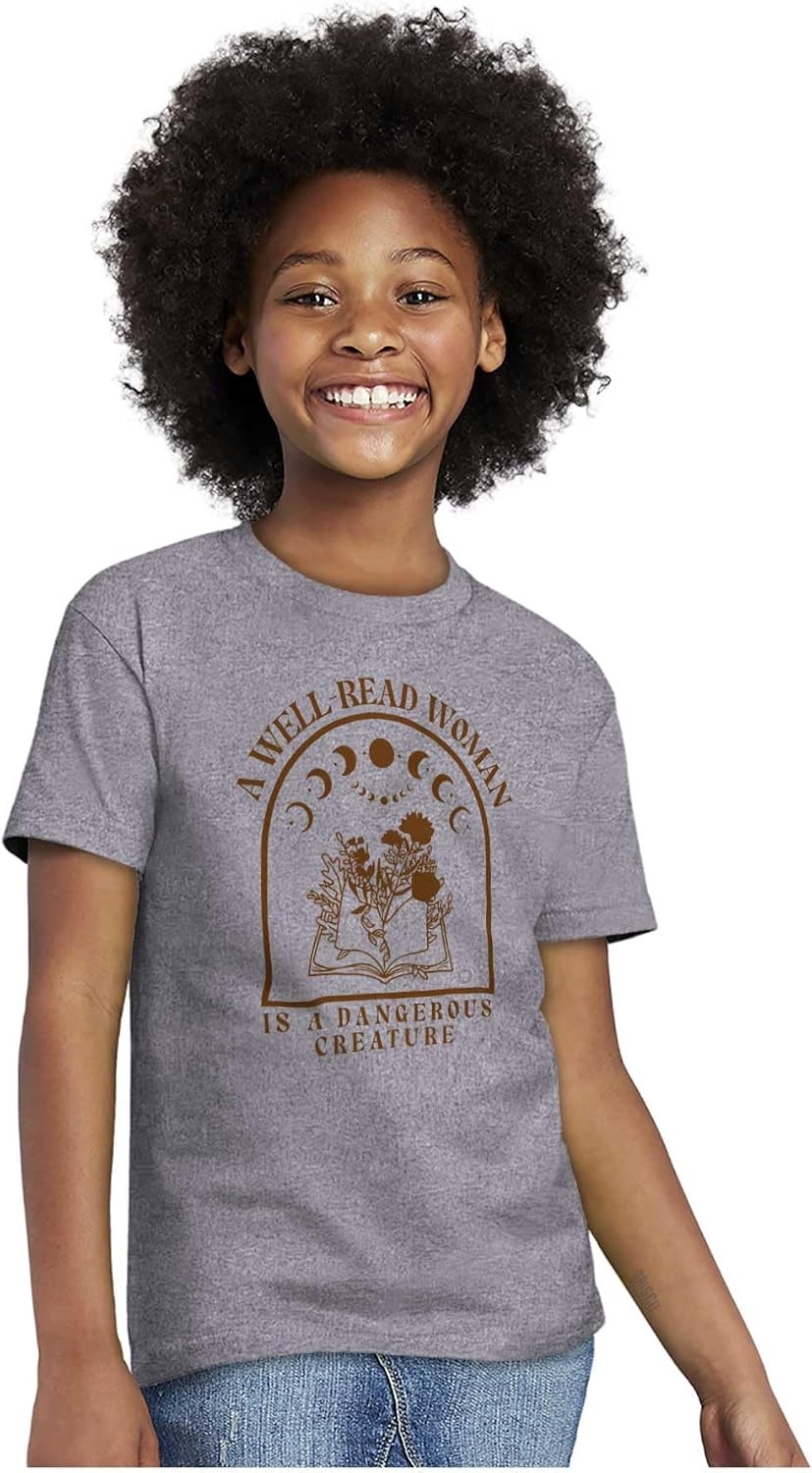 image:imageA Well Read Woman is Dangerous Girls Kids T Shirt Tees