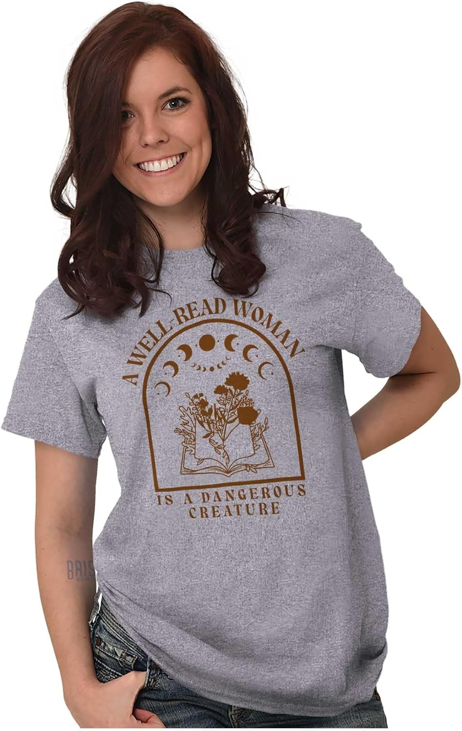 image:imageA Well Read Woman is Dangerous Womens Graphic T Shirt TeesSport Grey
