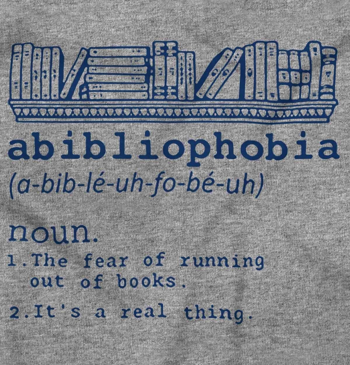 image:imageAbibliophobia Definition Reader Humor Crewneck T Shirts Boy Girl