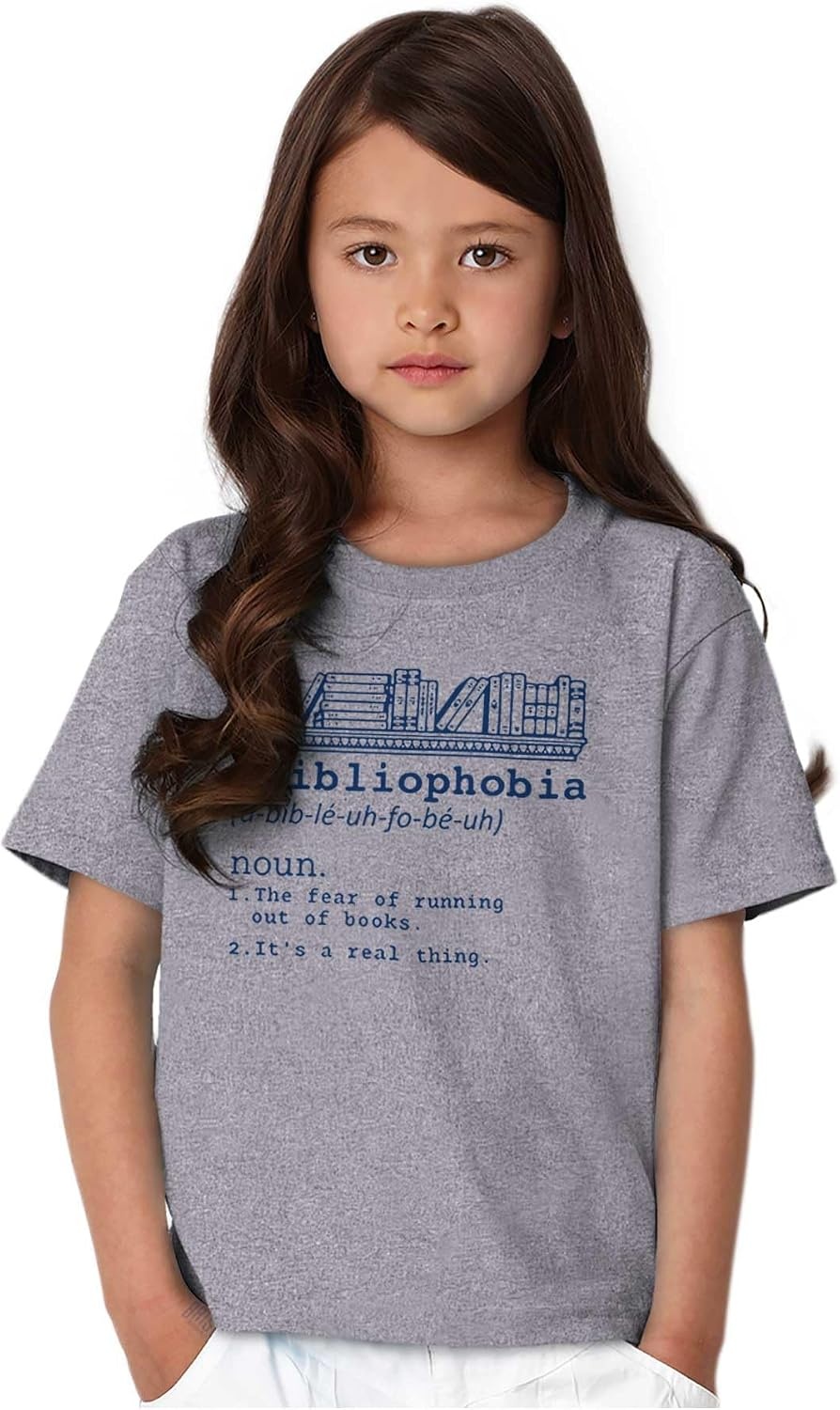 image:imageAbibliophobia Definition Reader Humor Crewneck T Shirts Boy Girl