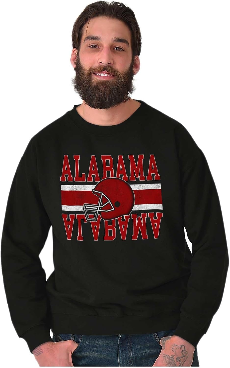 image:imageAlabama Football Helmet AL Sports Fan Sweatshirt for Men or WomenBlack