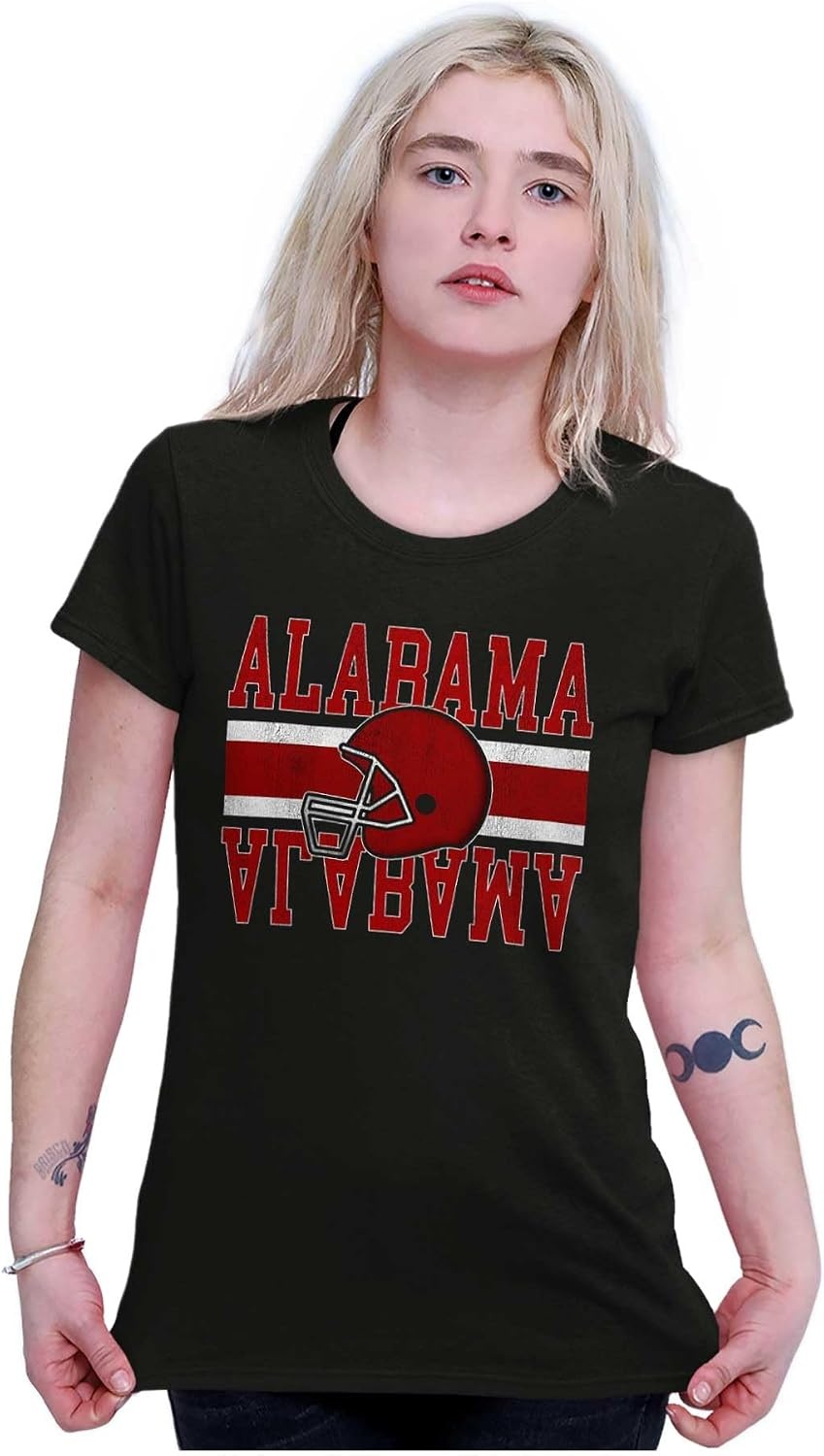 image:imageAlabama Football Helmet AL Sports Fan Womens Slim Fit Graphic TeeBlack
