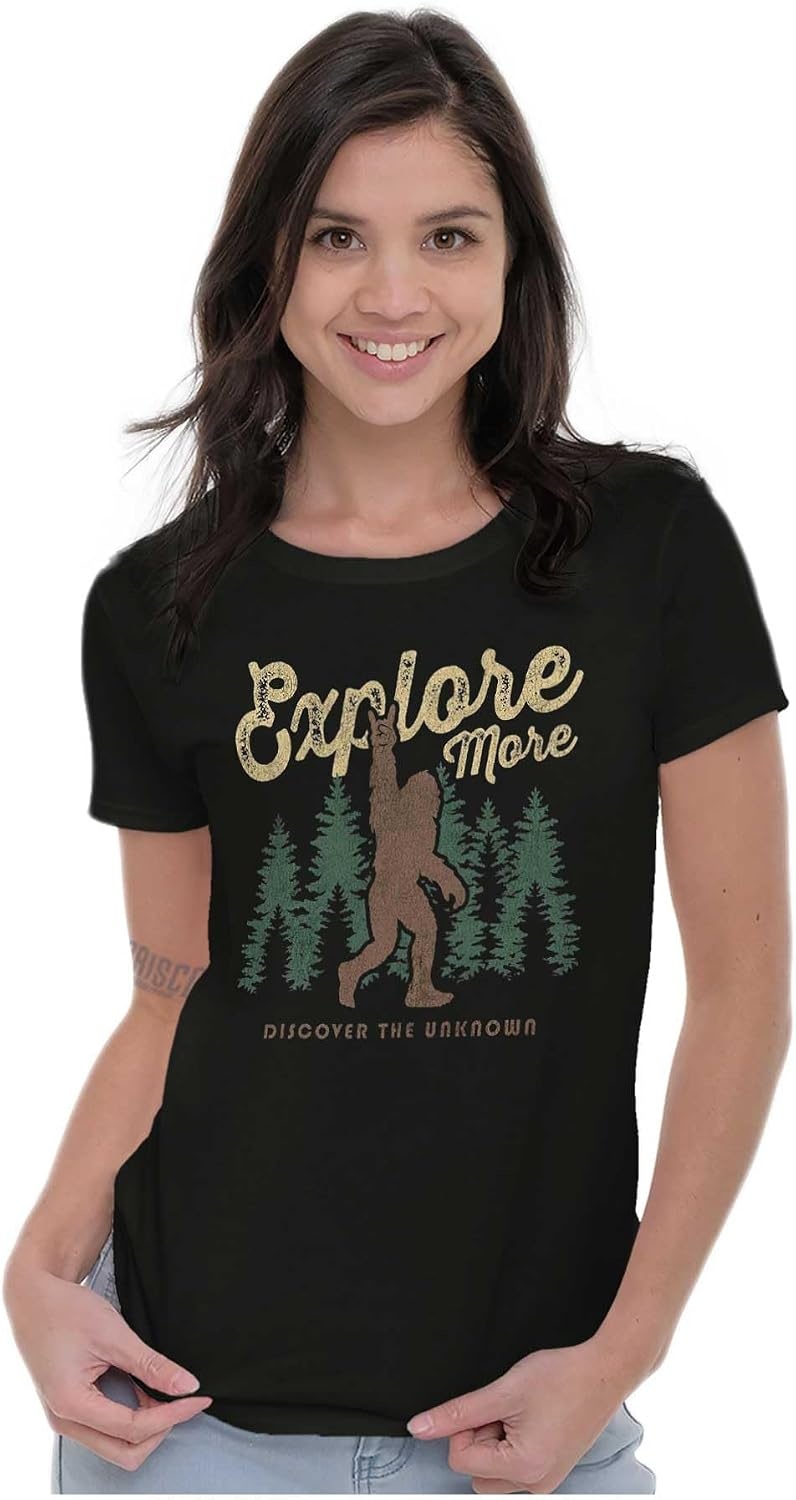 image:imageBigfoot Explore More Nature Outdoors Womens Slim Fit Graphic TeeBlack