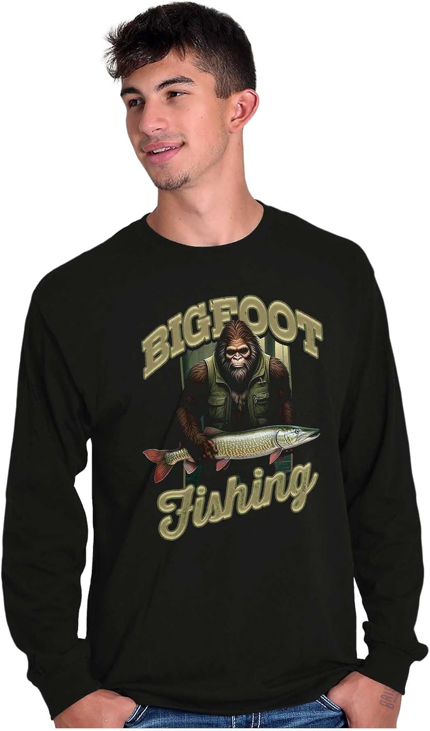 image:imageBigfoot Fishing Outdoor Adventure Mens Long Sleeve Tee T ShirtBlack