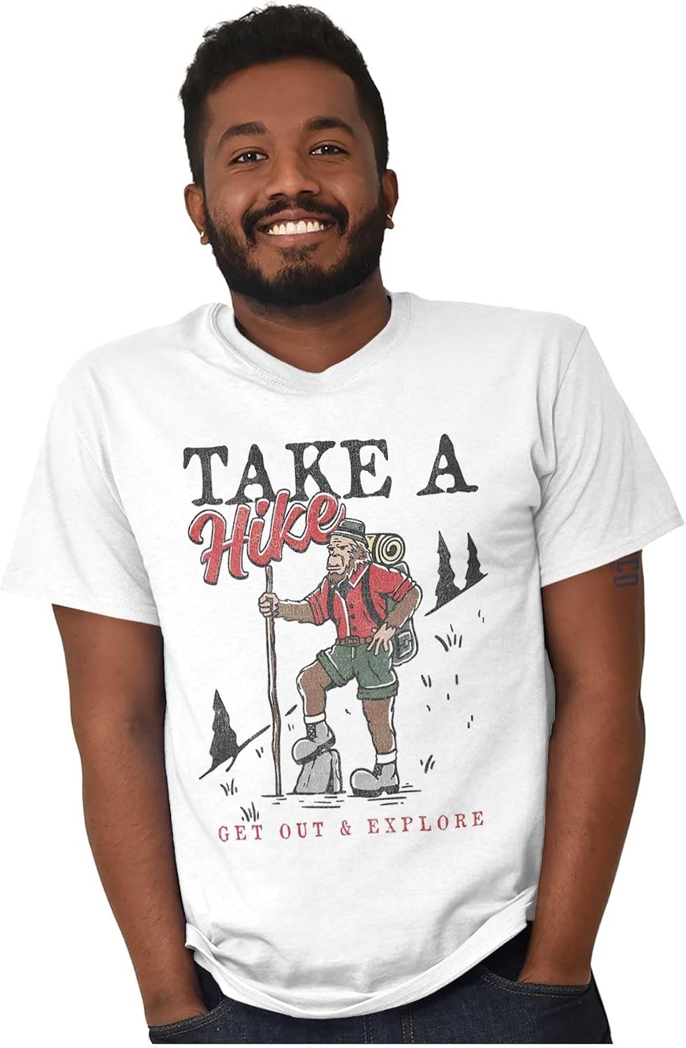 image:imageBigfoot Take A Hike Explore Outdoors Graphic T Shirt Men or WomenWhite