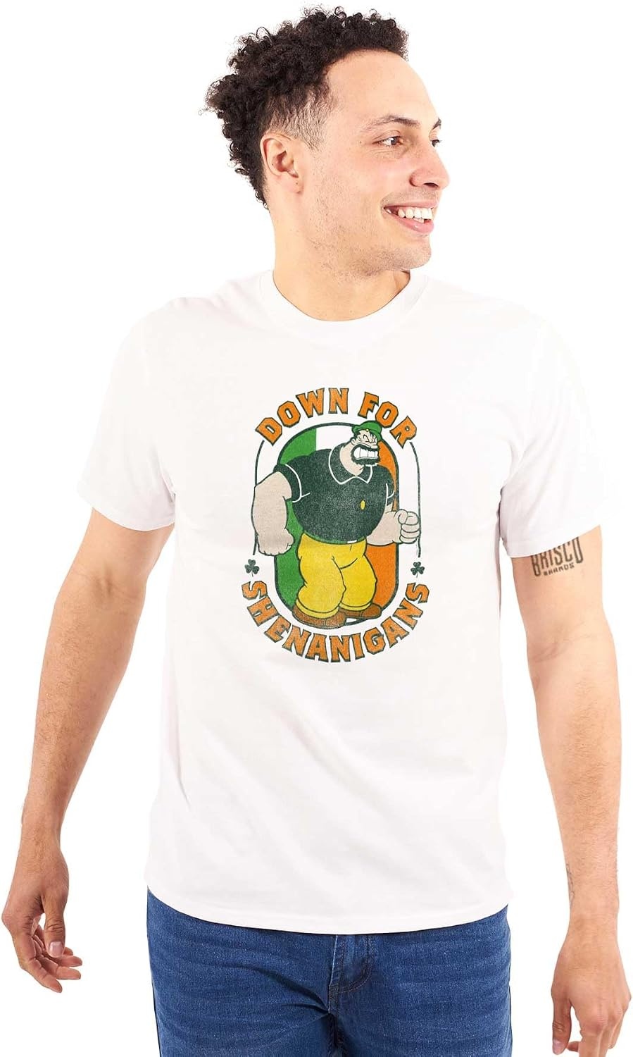 image:imageBluto St Paddys Down for Shenanigans Mens Graphic T Shirt TeesWhite