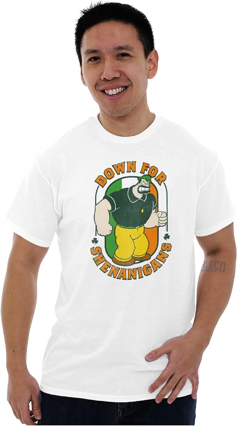 image:imageBluto St Paddys Down for Shenanigans Mens Graphic T Shirt TeesWhite