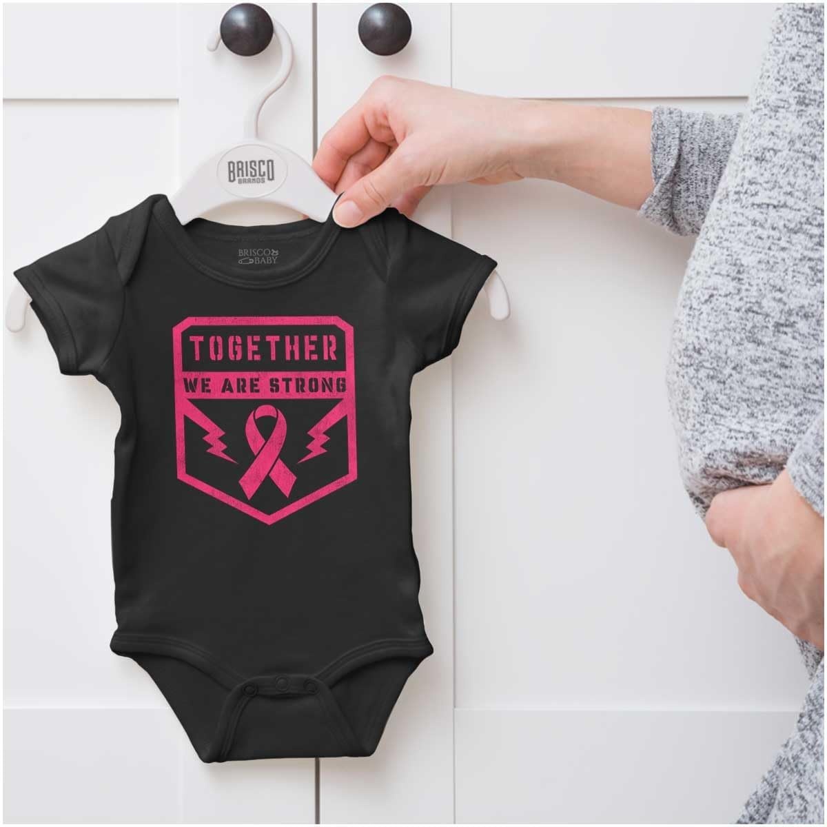 image:imageBreast Cancer Together We Are Strong Baby Bodysuit Jumper GirlsBlack
